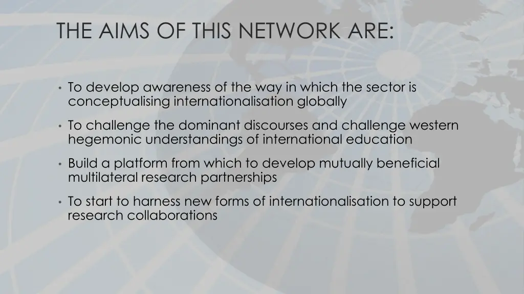 the aims of this network are