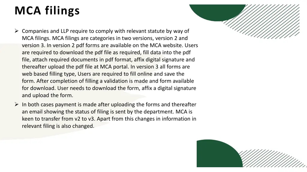 mca filings