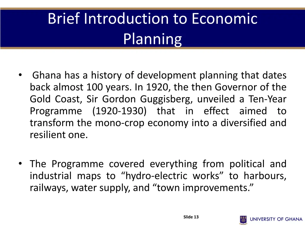 brief introduction to economic planning