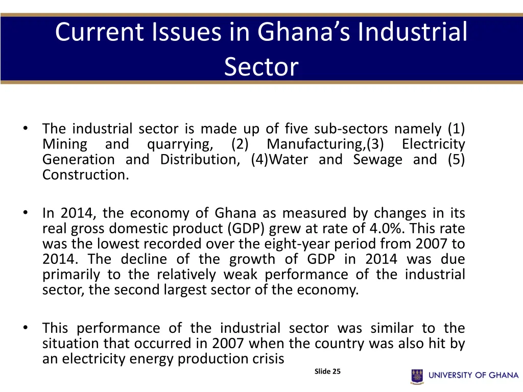 current issues in ghana s industrial sector