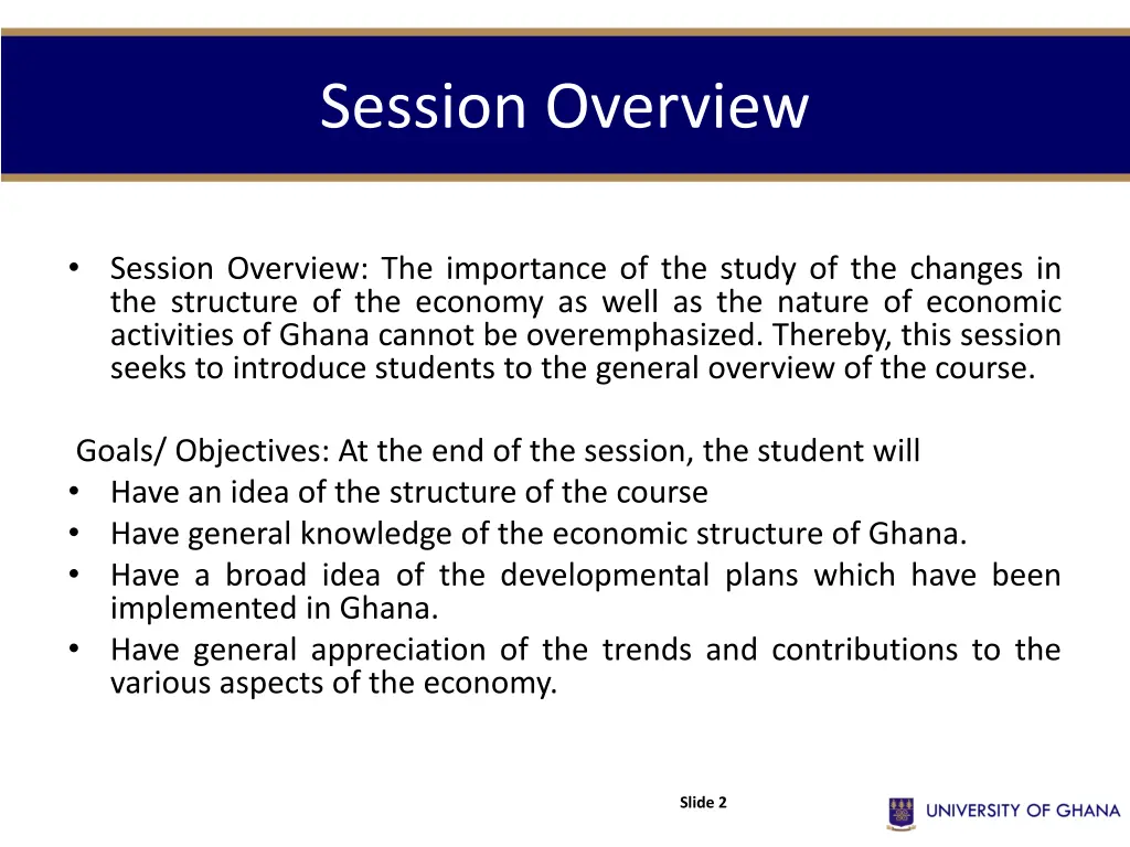 session overview