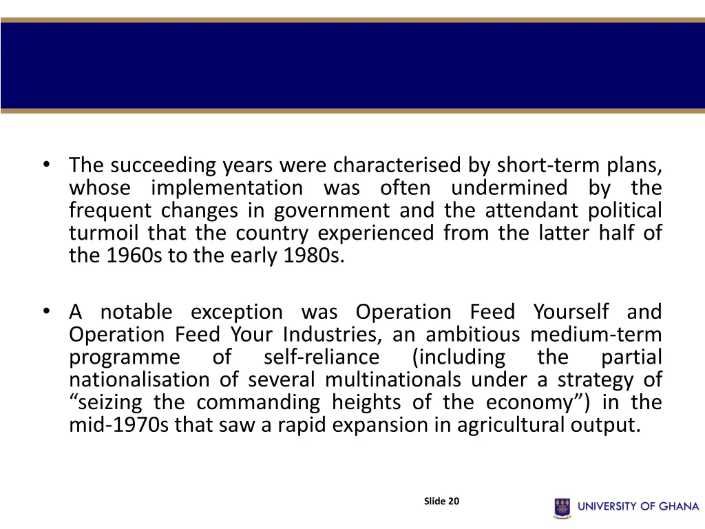 the succeeding years were characterised by short