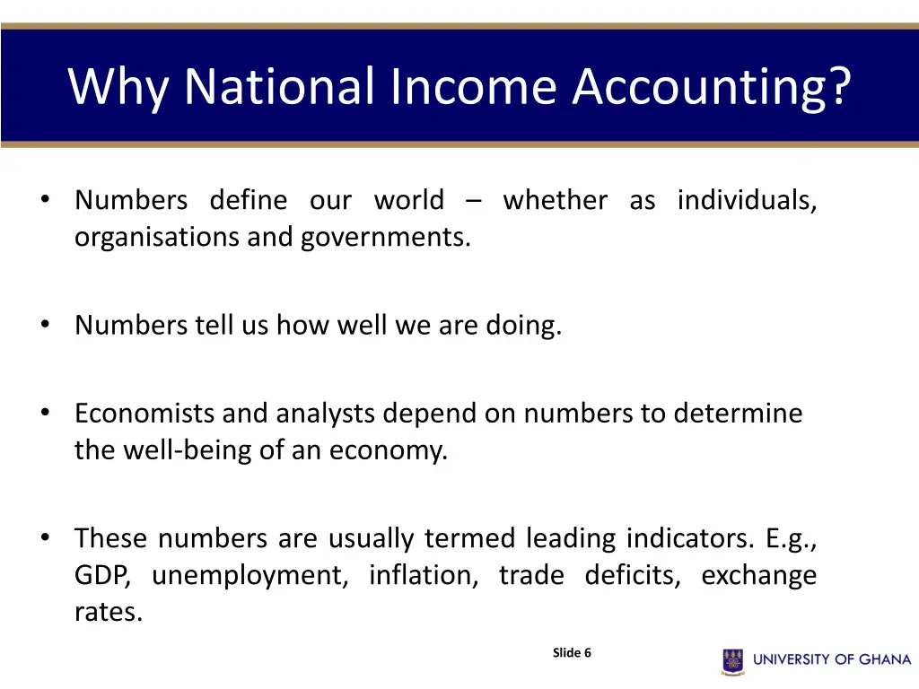 why national income accounting