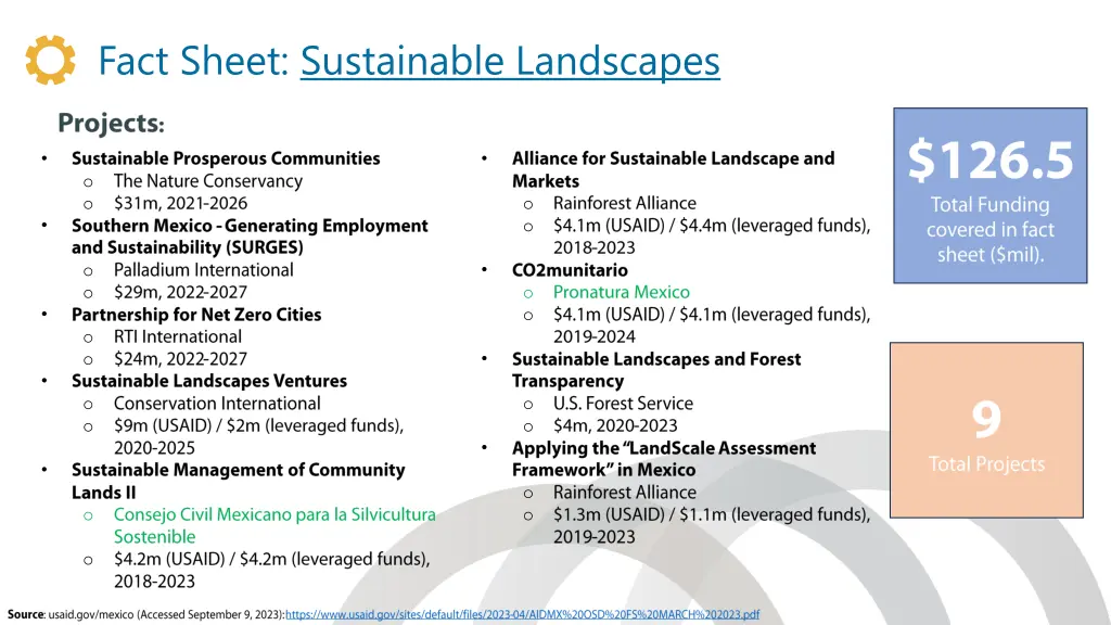 fact sheet sustainable landscapes