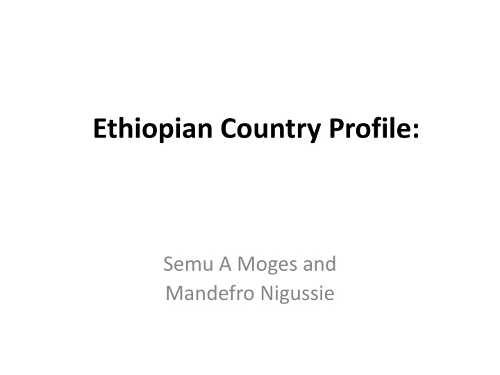 ethiopian country profile