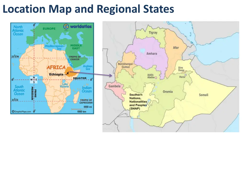 location map and regional states