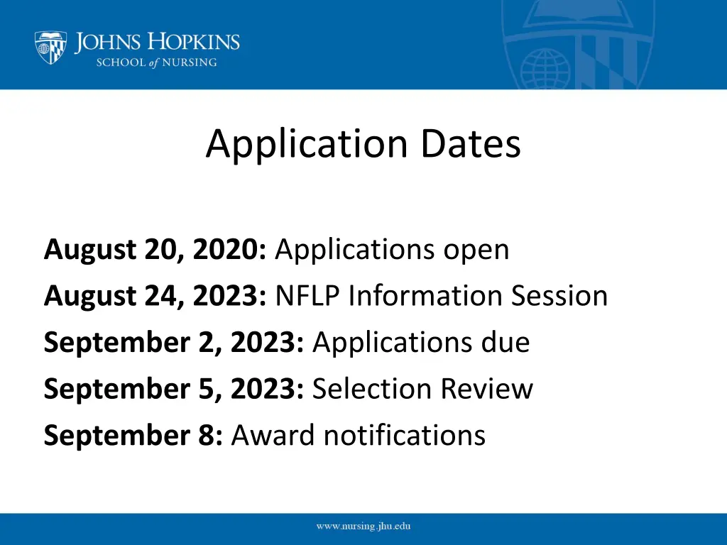 application dates
