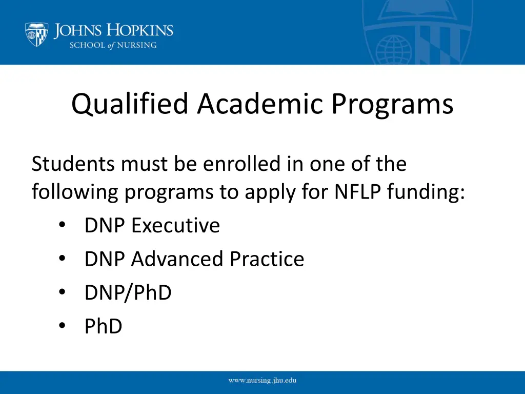 qualified academic programs