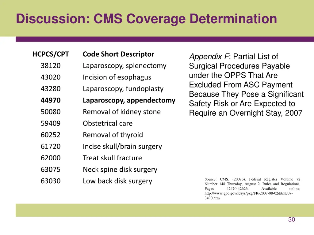 discussion cms coverage determination 1