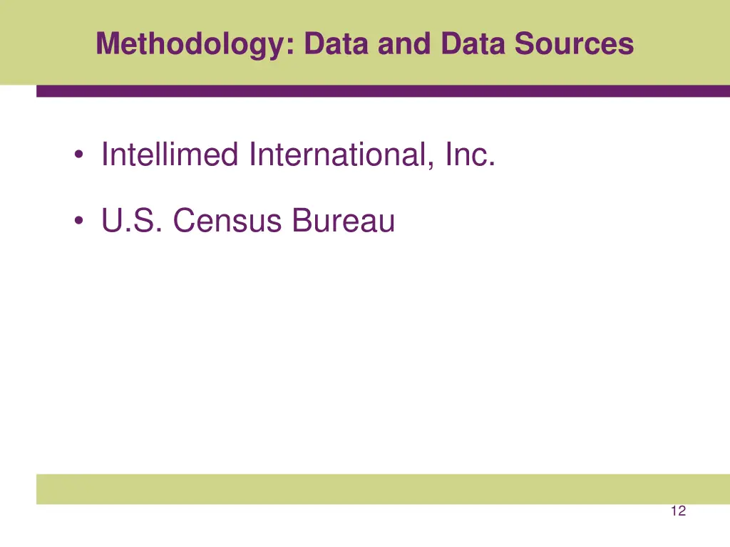methodology data and data sources