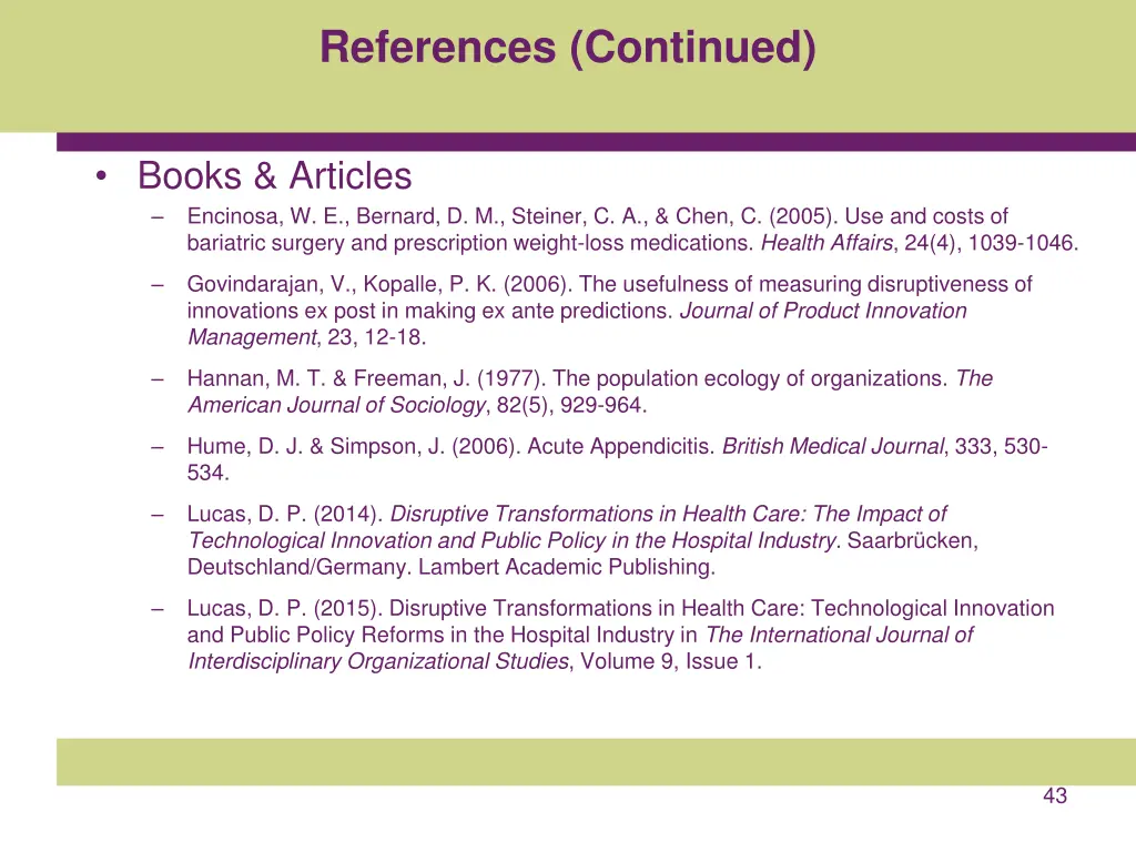 references continued