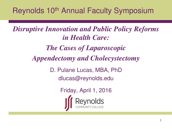 reynolds 10 th annual faculty symposium