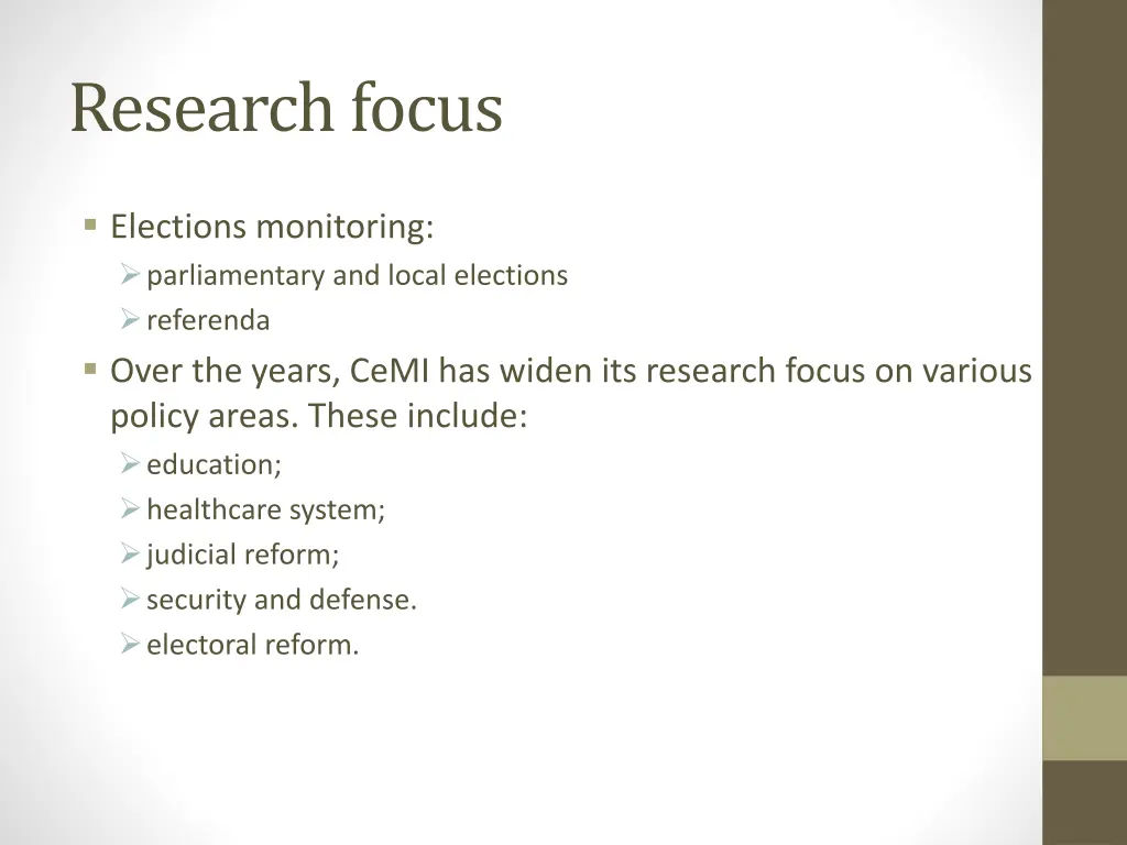 research focus