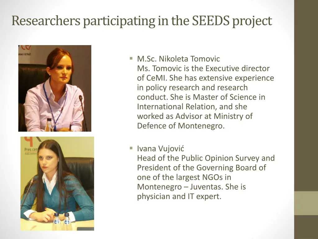 researchers participating in the seeds project