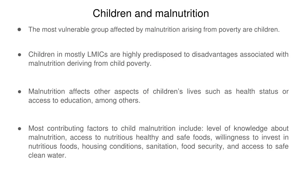 children and malnutrition