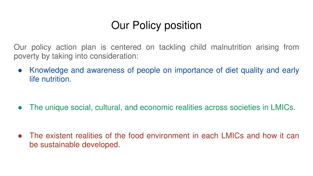 our policy position