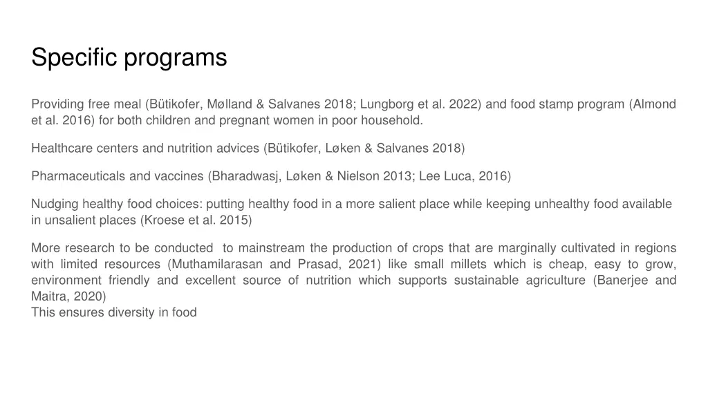 specific programs