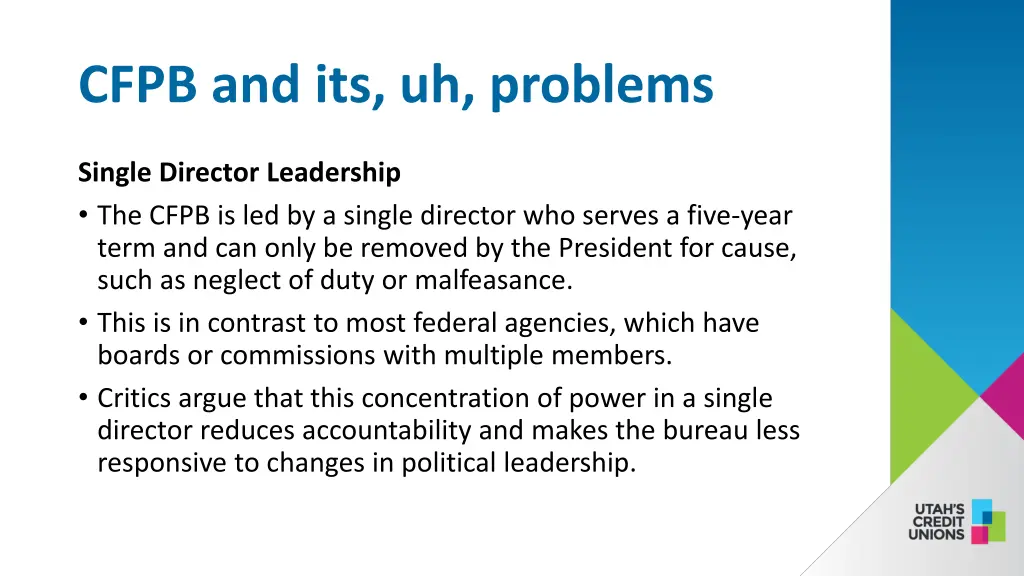 cfpb and its uh problems 1