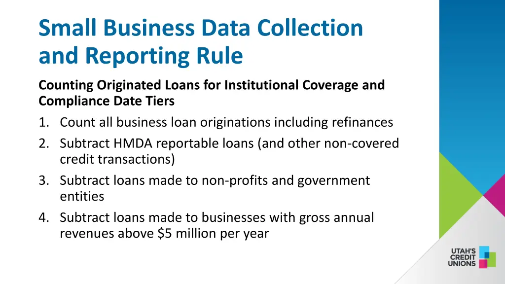 small business data collection and reporting rule 10