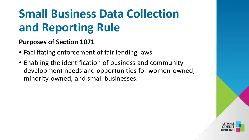 small business data collection and reporting rule 2