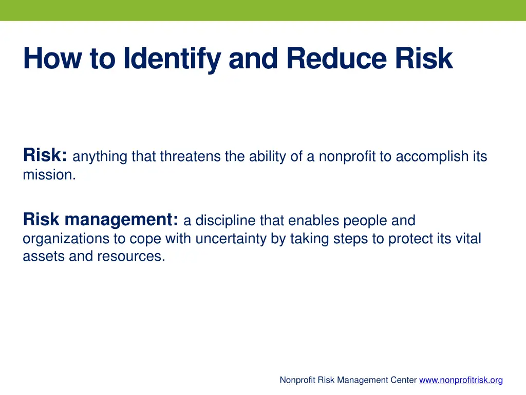 how to identify and reduce risk
