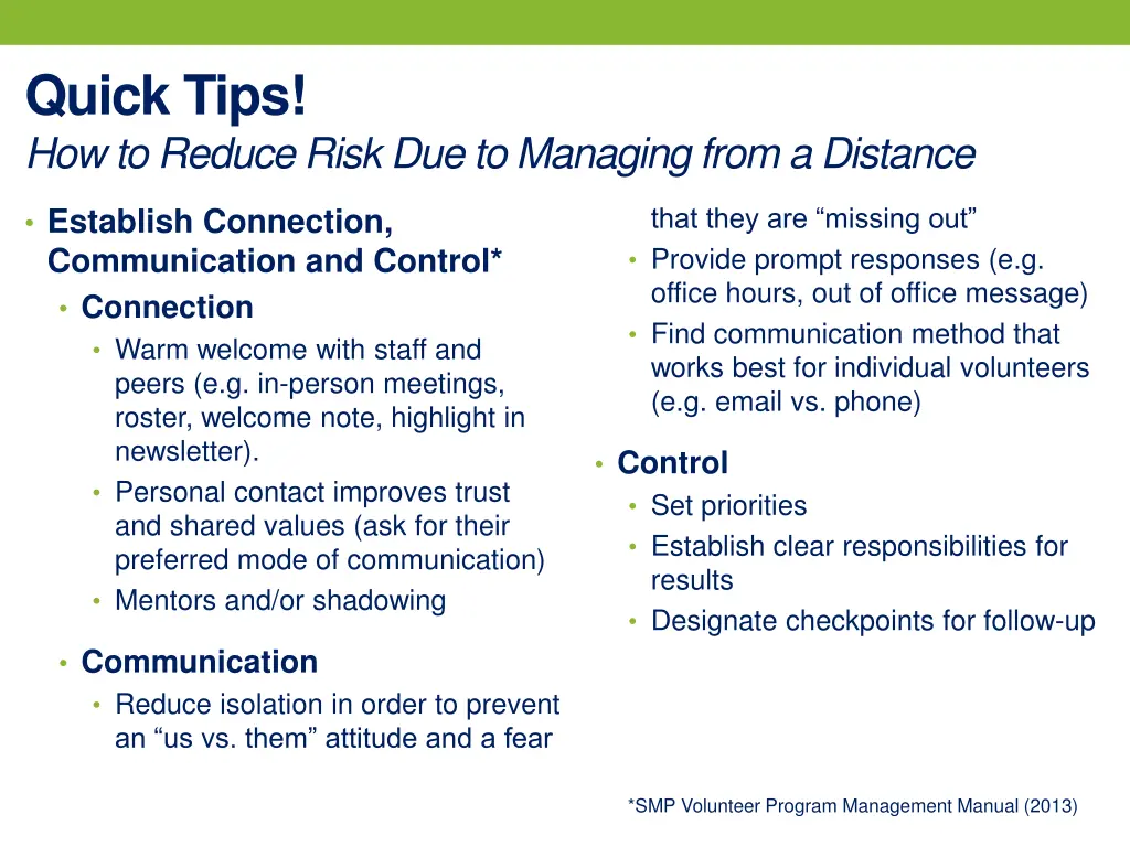 quick tips how to reduce risk due to managing