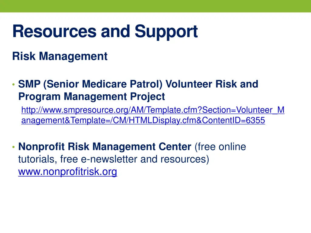 resources and support 1