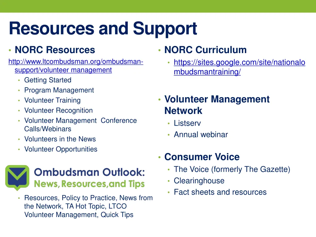 resources and support