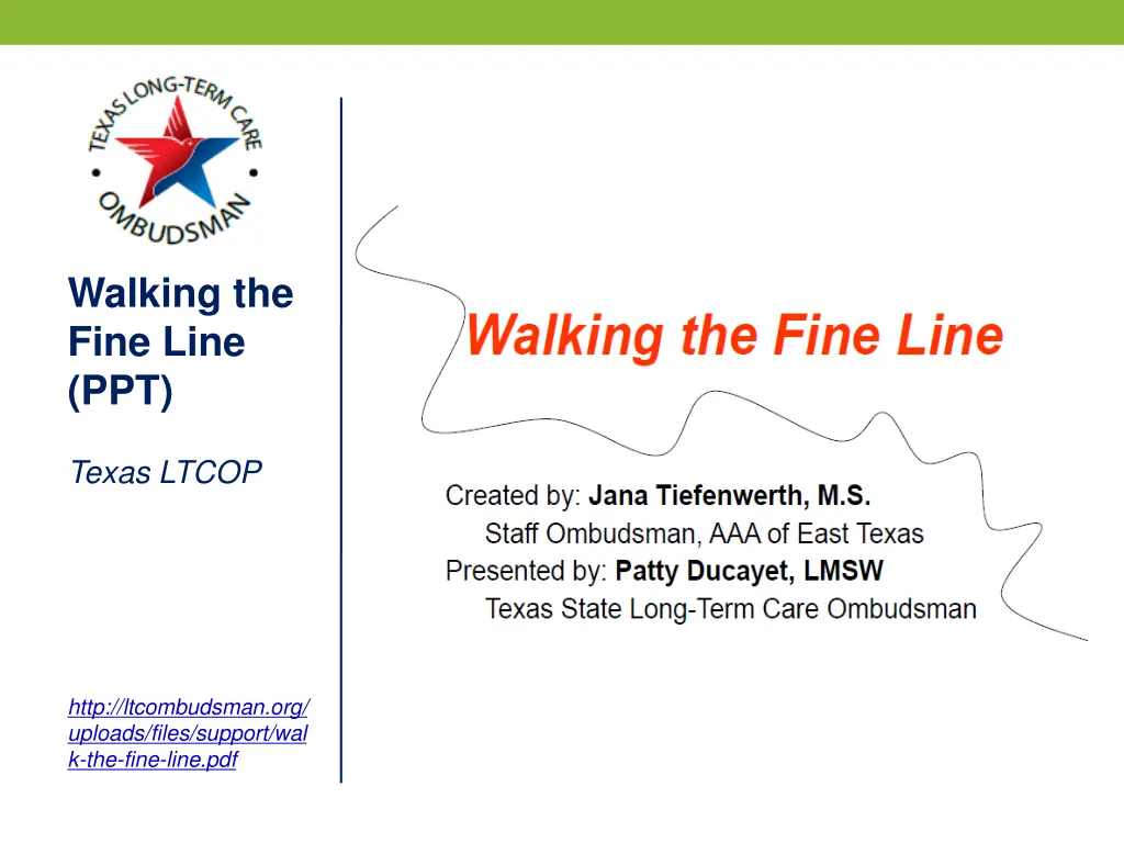 walking the fine line ppt
