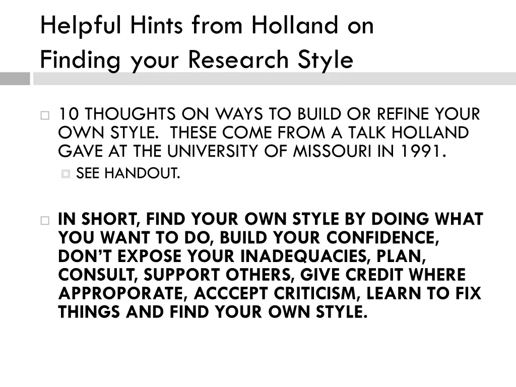 helpful hints from holland on finding your