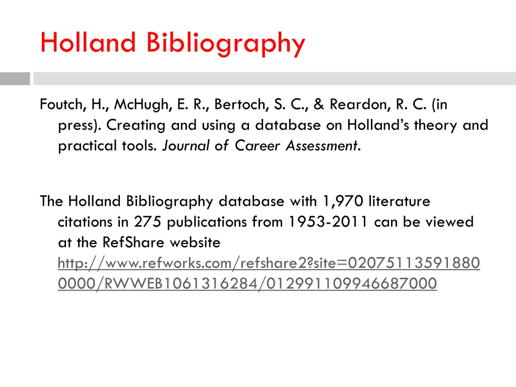holland bibliography