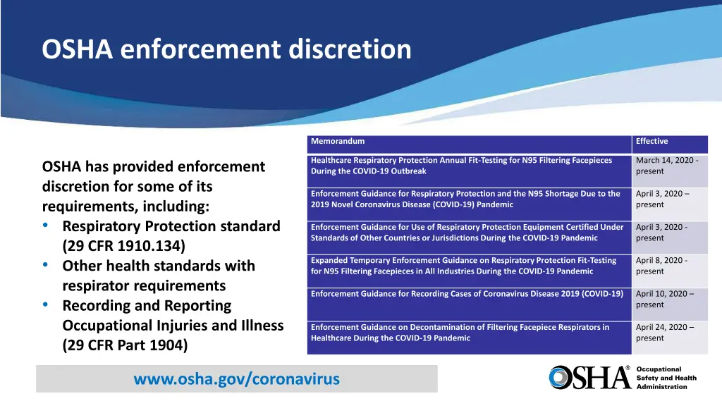 osha enforcement discretion