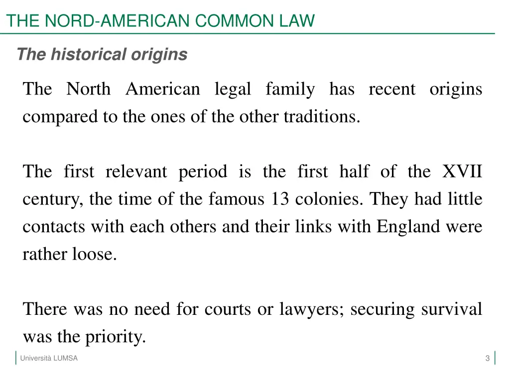 the nord american common law 1