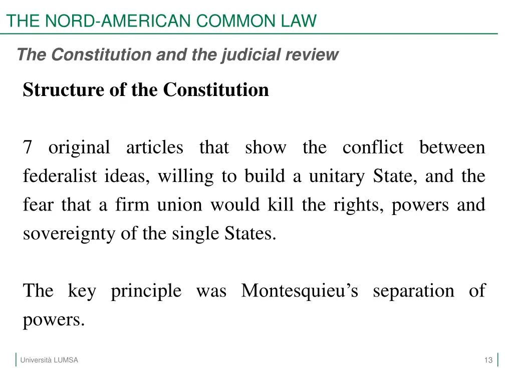 the nord american common law 11