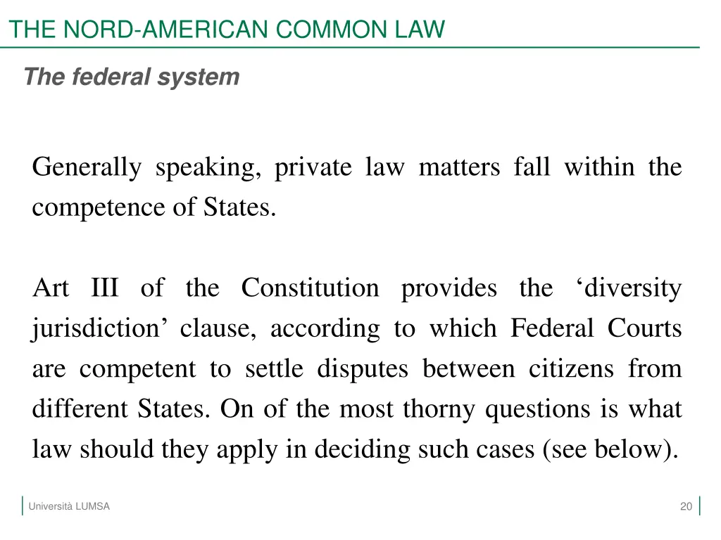 the nord american common law 18