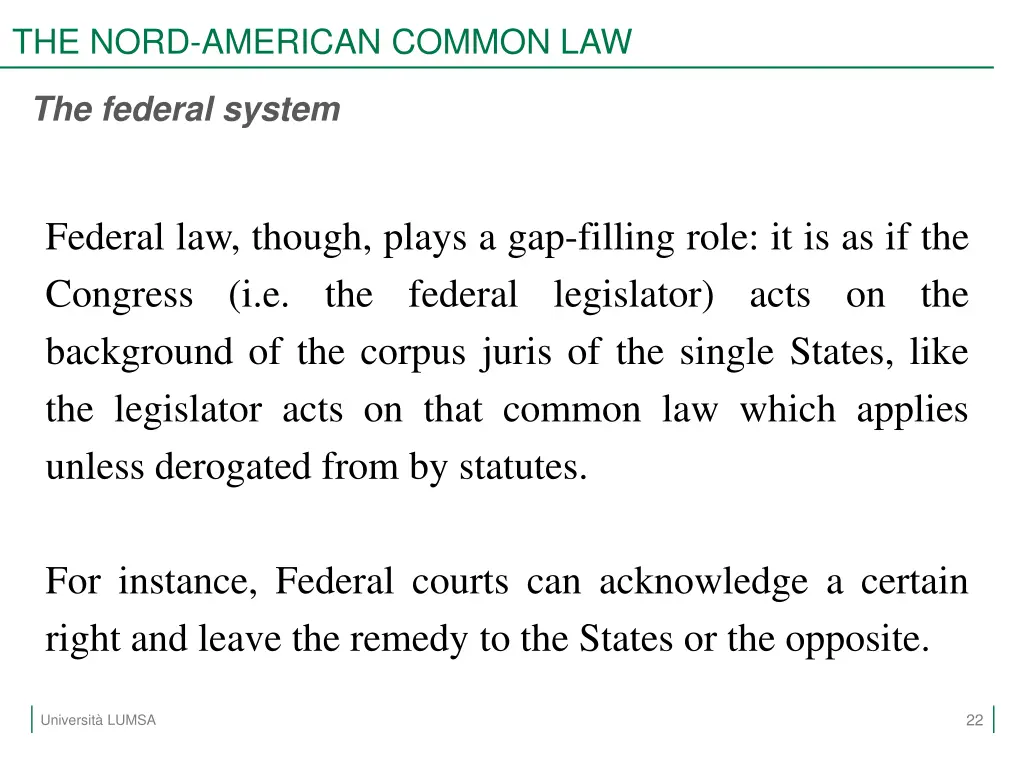 the nord american common law 20