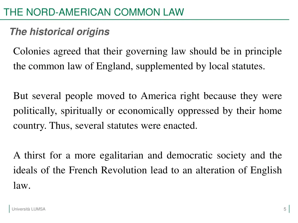 the nord american common law 3