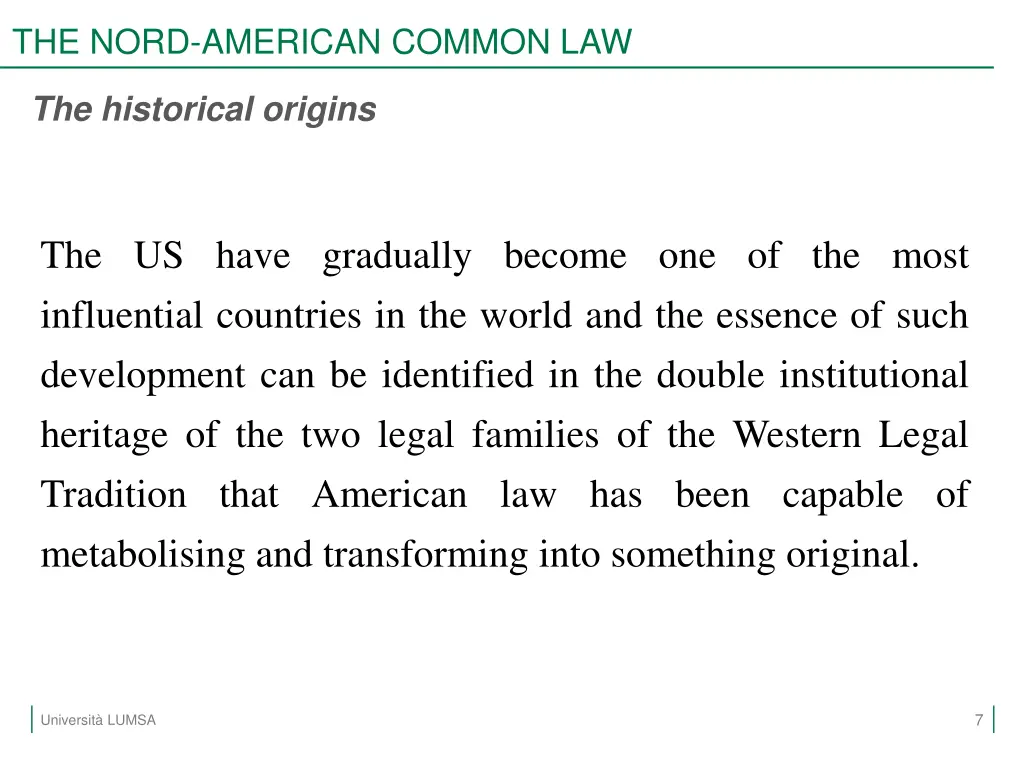 the nord american common law 5
