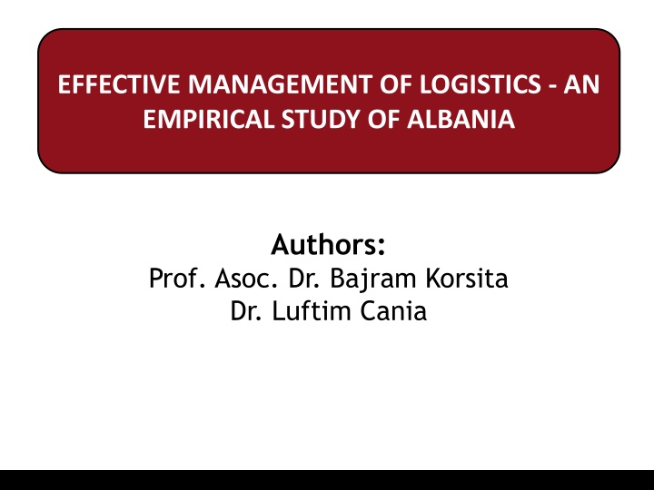 effective management of logistics an empirical