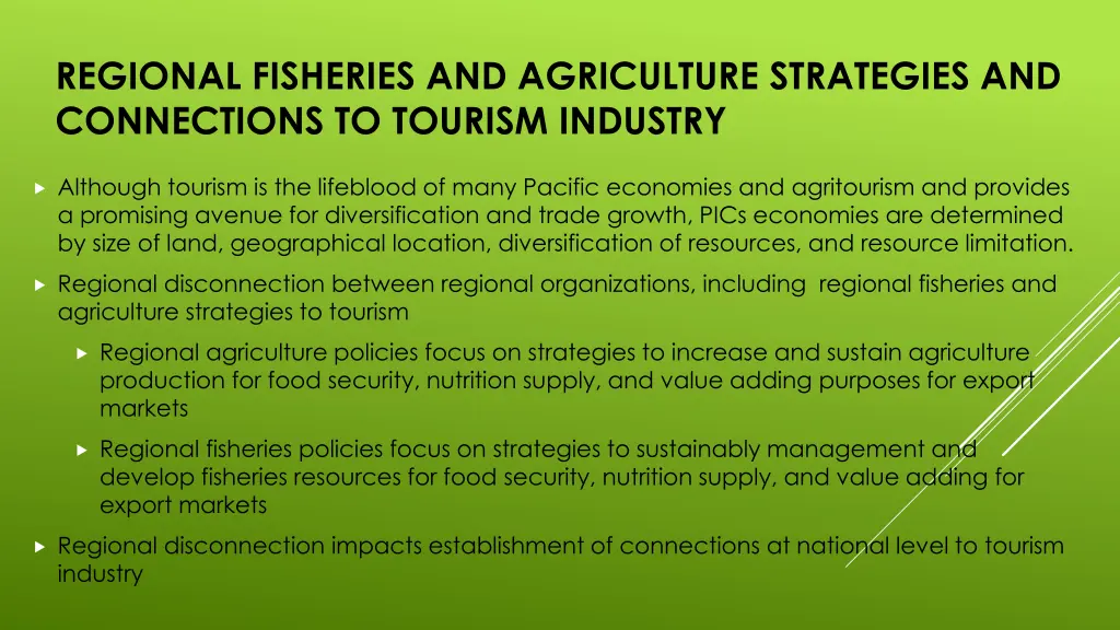 regional fisheries and agriculture strategies