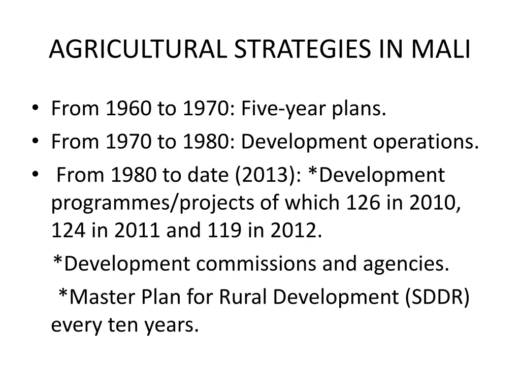 agricultural strategies in mali