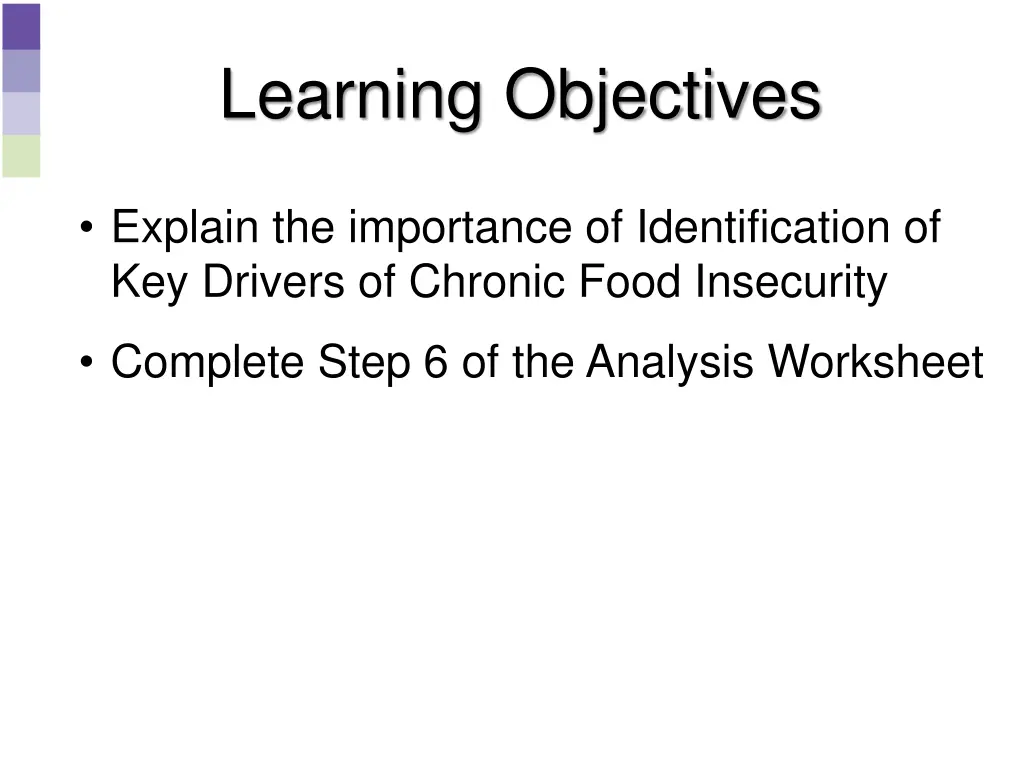learning objectives