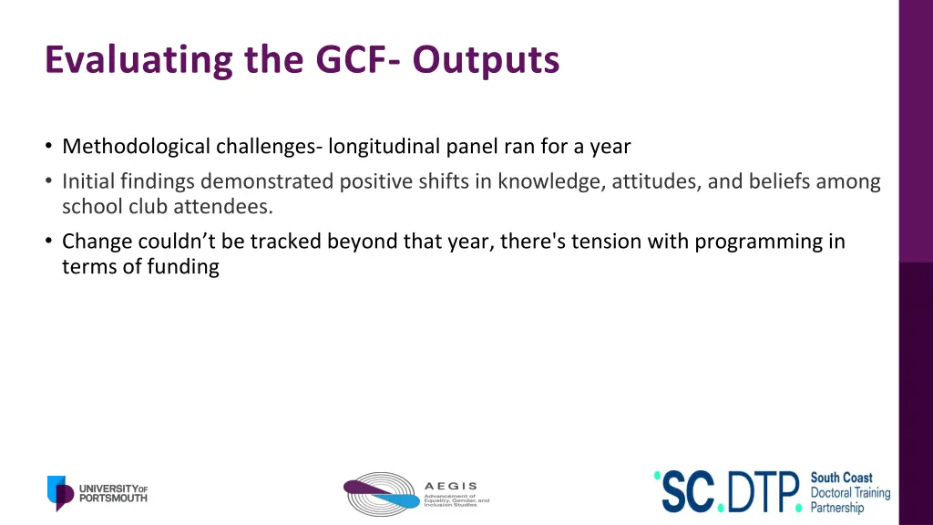 evaluating the gcf outputs 1