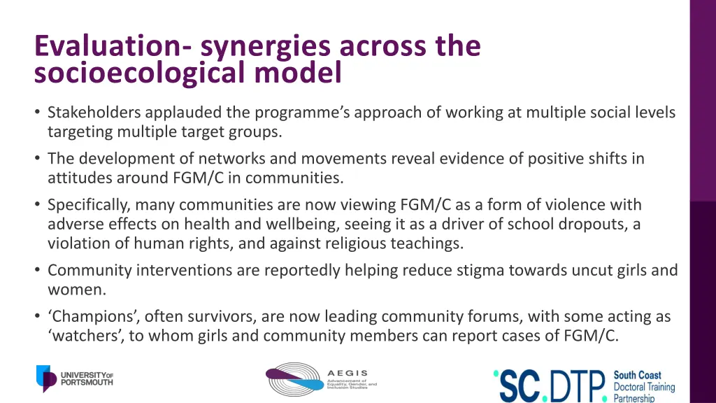 evaluation synergies across the socioecological