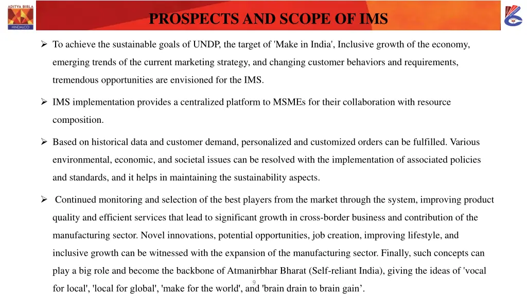 prospects and scope of ims