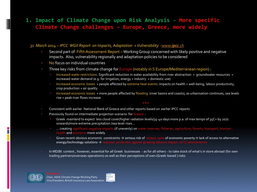 1 impact of climate change upon risk analysis 2