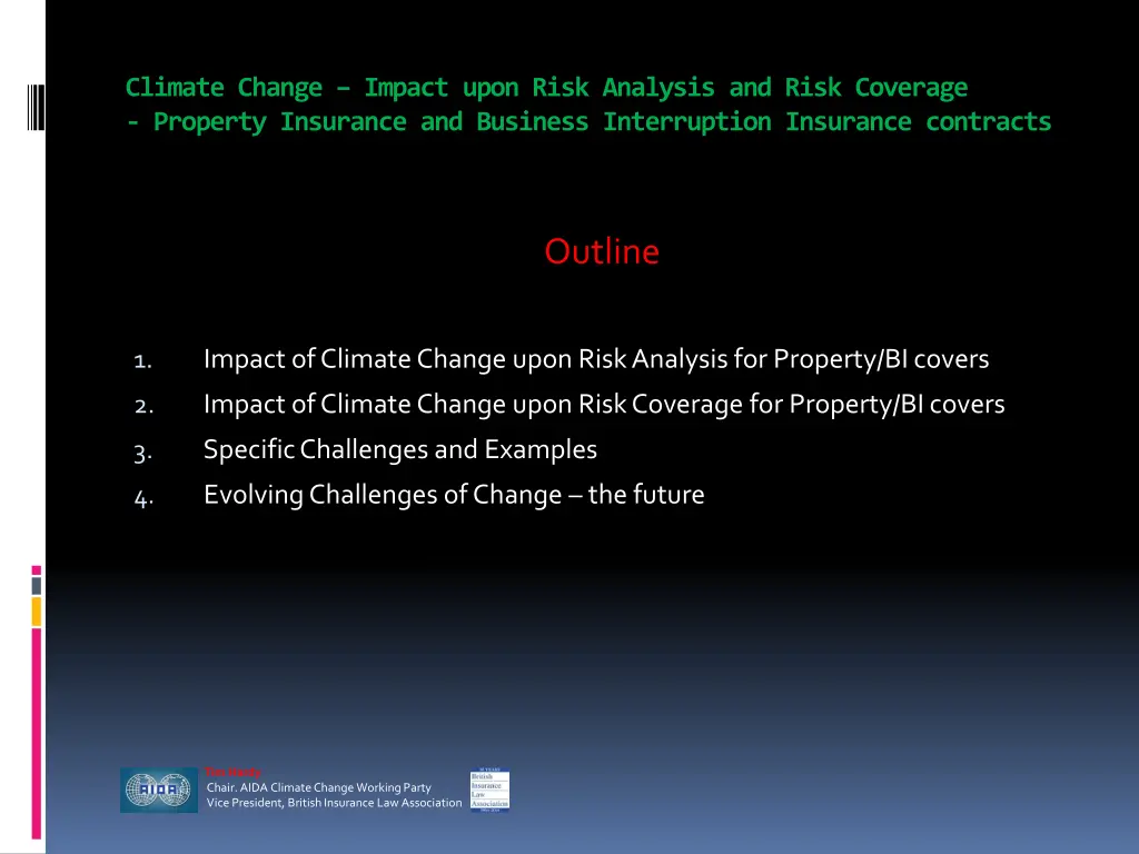 climate change impact upon risk analysis and risk