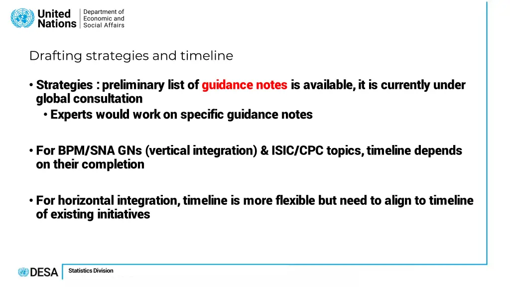 drafting strategies and timeline