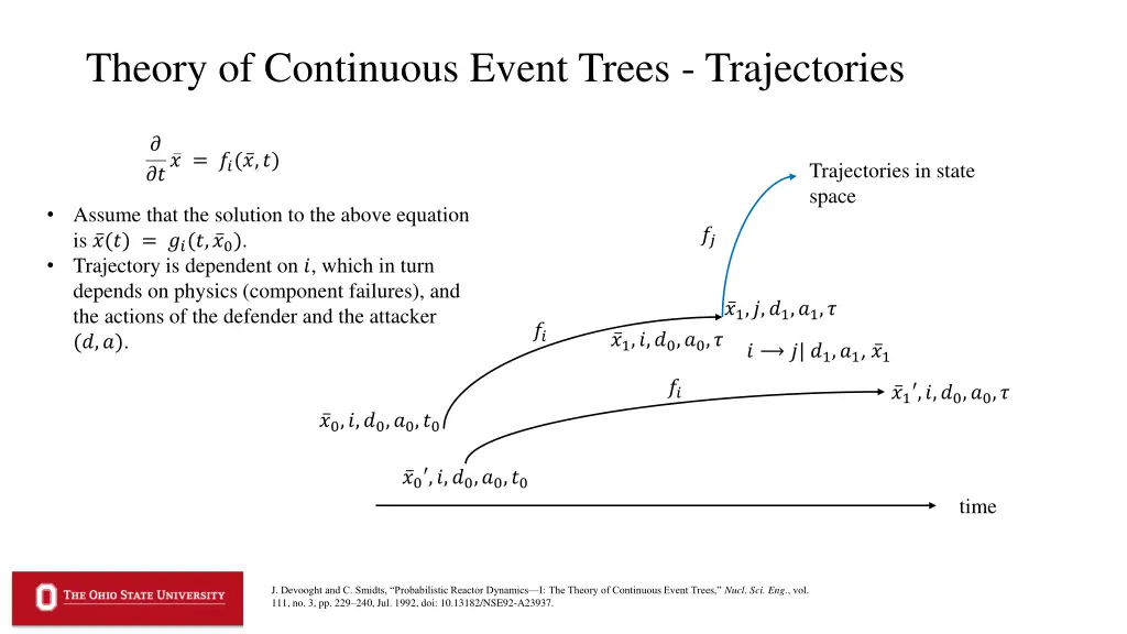 theory of continuous event trees trajectories