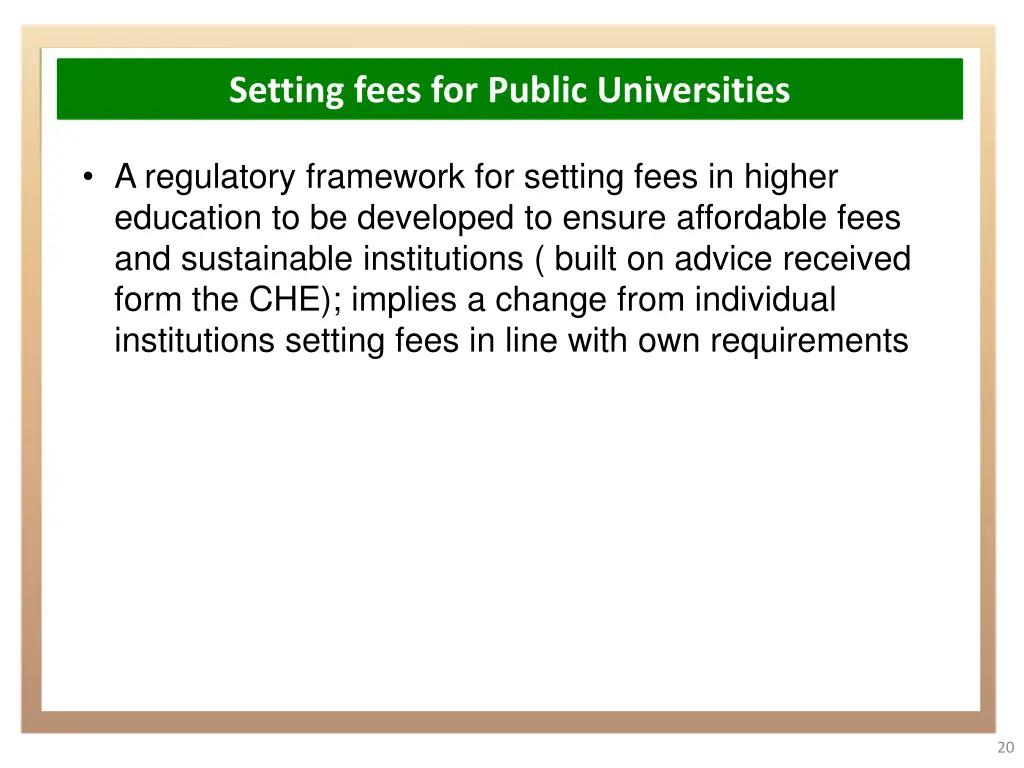 setting fees for public universities